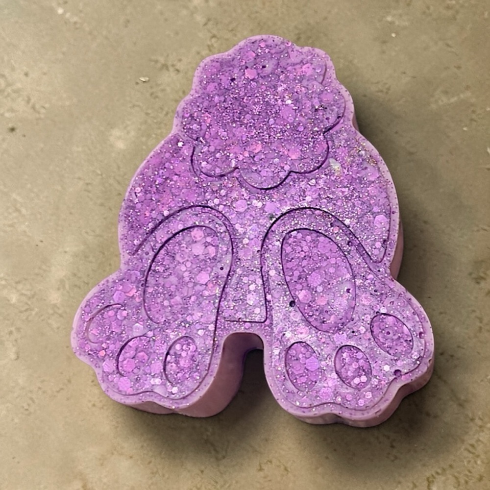 Vanilla soap bunny Hand Crafted Glitter 4x3in 8oz Shea butter based